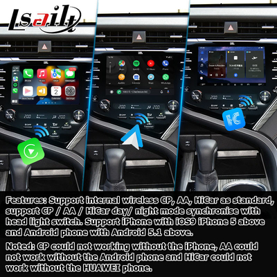 タッチスクリーンのCarplay人間の特徴をもつ自動ビデオ インターフェイス トヨタ・カムリBluetooth Wifi USB