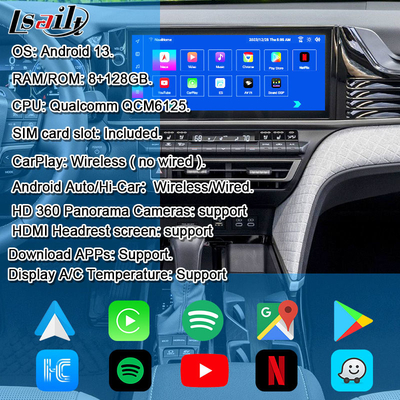 Android 13 多媒体ビデオインターフェース トヨタ・キャムリー 2025 シエナ RAV-4 OEM リトロフィット インフォテインメント モジュール YouTube,NetFlix,Google Playが含まれています