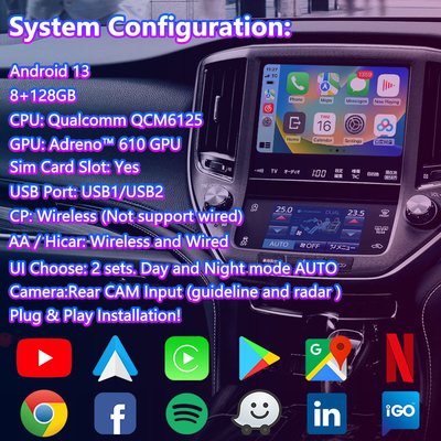 LSAILT アンドロイドマルチメディアビデオインターフェース 2012-2018 トヨタクラウンS210 AWS210 GRS210 GWS214 マジェスタアスリート