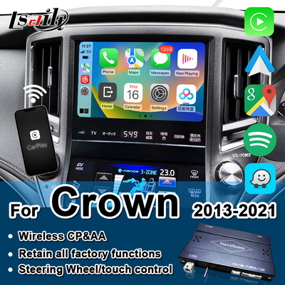 Lsailt クラウン S210 2013-2016 AWS210 GRS210 GWS214 GWS215 Majesta Athlete Royal Saloon 用ワイヤレス Apple CarPlay インターフェース、リバースカメラ、Android Auto対応