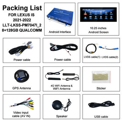 レクサス Android スクリーン 10.25 インチ Qualcomm 8 コア GPS ナビゲーション CarPlay ディスプレイ Lexus IS300 IS250 IS350 2020-2023 用