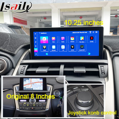 レクサス Android スクリーン 8 コア Qulcomm マルチメディアディスプレイ LEXUS NX200T NX300H 2014-2021 用 ジョイスティック ロータリーノブコントロール、YouTube、Google Play、CarPlay 対応