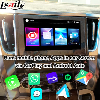 ワイヤレス Apple CarPlay/Android オートアップグレード モジュール Alphard 30シリーズ Vellfire トヨタ サポート FMラジオ,A/C,ミラーリング,カメラ