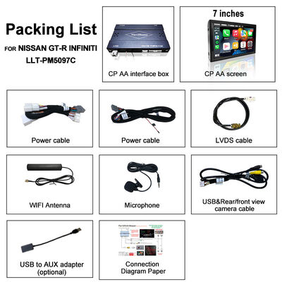 Lsailt 7インチ無線Androidオートカープレイ画面 インフィニティ G37 G25 G35 スカイライン 370GT (V36) Q40 2007-2014 HDタッチディスプレイ