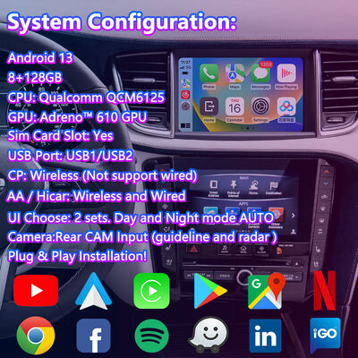 LSAilt Android Carplay マルチメディアビデオインターフェース 2018-2022 インフィニティ QX50