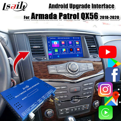 Armada Patrol Y62 OEMスクリーンアップグレード用Android 13マルチメディアモジュール（ワイヤレスCarPlay、YouTube、Googleマップ対応）