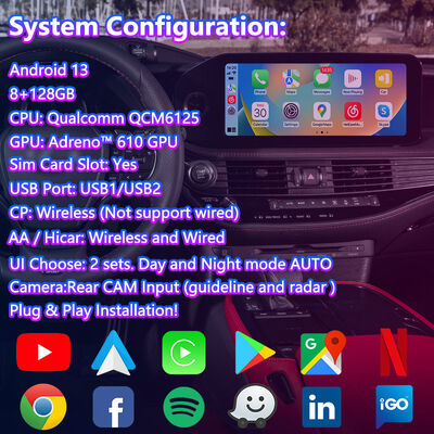 LSAilt Android マルチメディアビデオインターフェース 2020年現在 Lexus LS 500 500h LS500