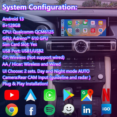 2018年以降のレクサスRC350 RC300 RCF RC300h RC350用Lsailt Android CarPlayビデオインターフェース