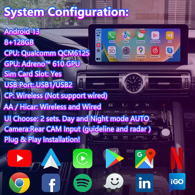Lsailt Android CarPlay ビデオインターフェース 2020年以降 レクサス IS 500 IS300 IS350 IS300h IS500用