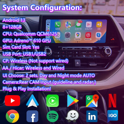 2020年以降のトヨタ・ハイランダー用 Lsailt Android カーナビゲーションマルチメディアビデオインターフェース