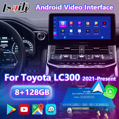 LSAILT アンドロイドナビカープレイインターフェイス 2021-2024 トヨタランドクルーザー 300 GX-R VX-R GR GR-S サハラ ZX VX LC300