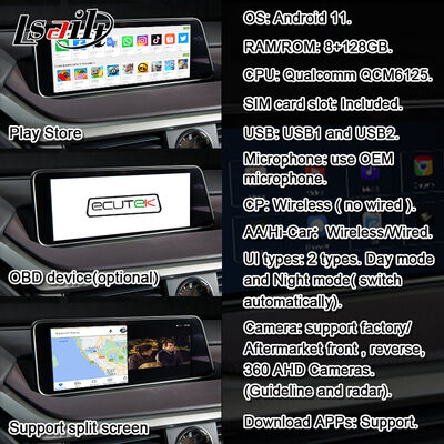 CarPlay/Androidマルチメディアシステム レクサス ビデオインターフェース RX450H RX350 12.3インチ 2016-2021 YouTube、NetFlix、Android Auto搭載