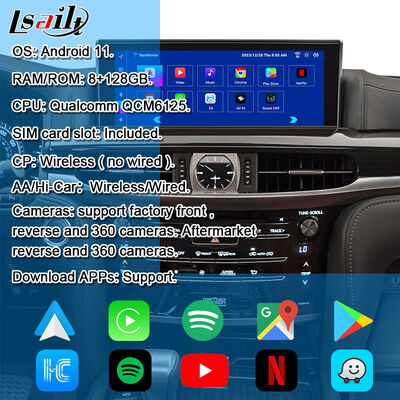 LX570 レクサス RX GX LS NX ES 統合 ワイヤレス CarPlay、Android Auto、YouTube、Netflix 用 OEM Android アップグレードモジュール