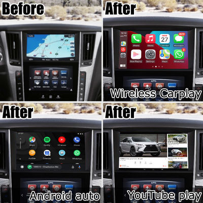 GPS CarPlayインターフェース、8+128GB Android 13ナビゲーションボックスインターフェース（Infiniti Q50 / Q60用）