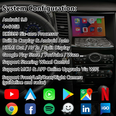 2008-2013年のインフィニティFX35/FX37のためのLsailt人間の特徴をもつ運行Carplayインターフェイス