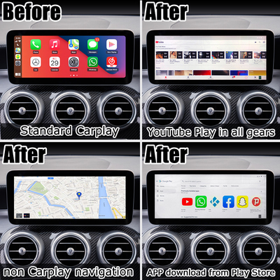 Carplayのメルセデスのための人間の特徴をもつ10のマルチメディア ビデオ インターフェイス4GB RAM AI箱Sgs