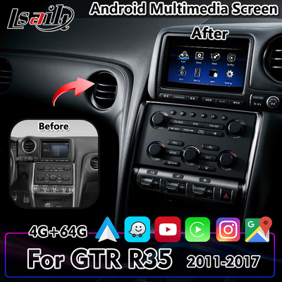 日産GTR R35 2011-2017年のためのLsailt 7インチの人間の特徴をもつCarplay車のマルチメディア スクリーン