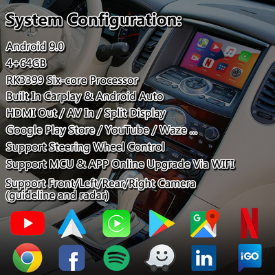 Carplayの無線人間の特徴をもつ自動車とのInfiniti EX35のためのLsailtの人間の特徴をもつマルチメディアのビデオ インターフェイス
