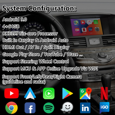 ワイヤレス Android オートカープレイ付き インフィニティ Q70用の Lsailt Android マルチメディアインターフェースボックス