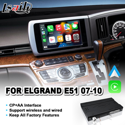 日産エルグランド E51 シリーズ 3 2007-2010 のための Lsailt Carplay 人間の特徴をもつ自動ビデオ インターフェイス